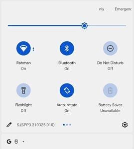 Android 12 DP3 Quick Settings tile labels