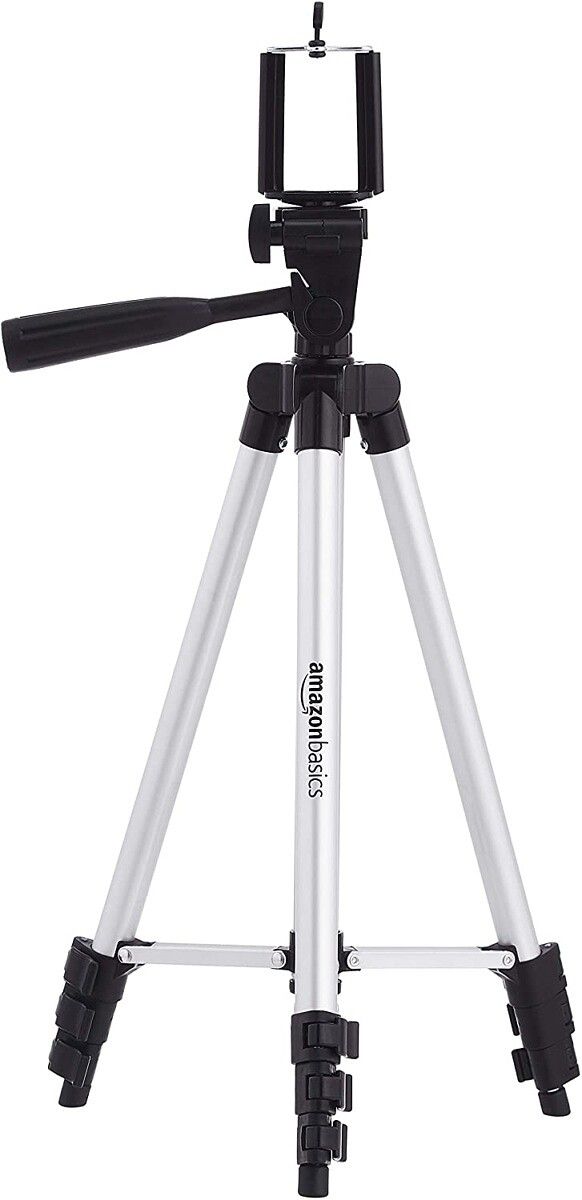 The Amazon Basics phone tripod is super easy to deploy and helps make hands-free video calls.