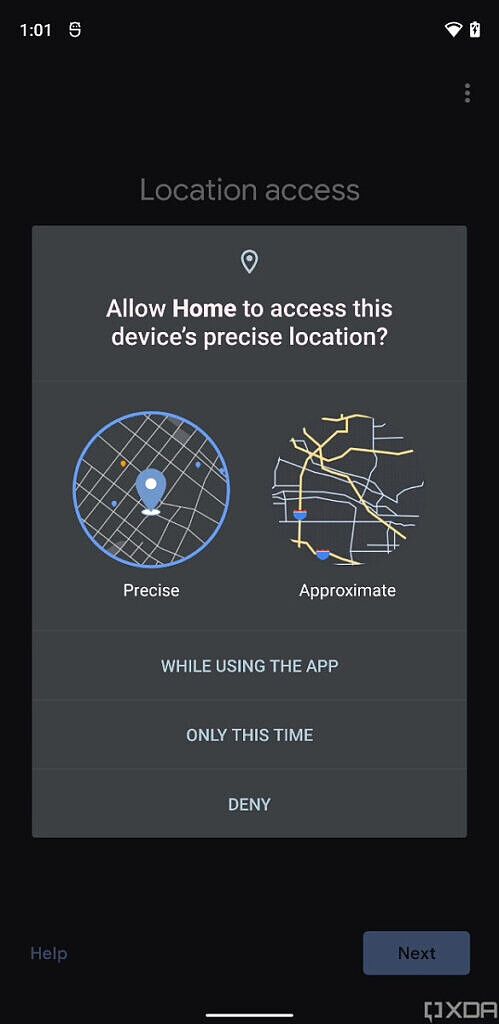 Android 12 better location permission dialog