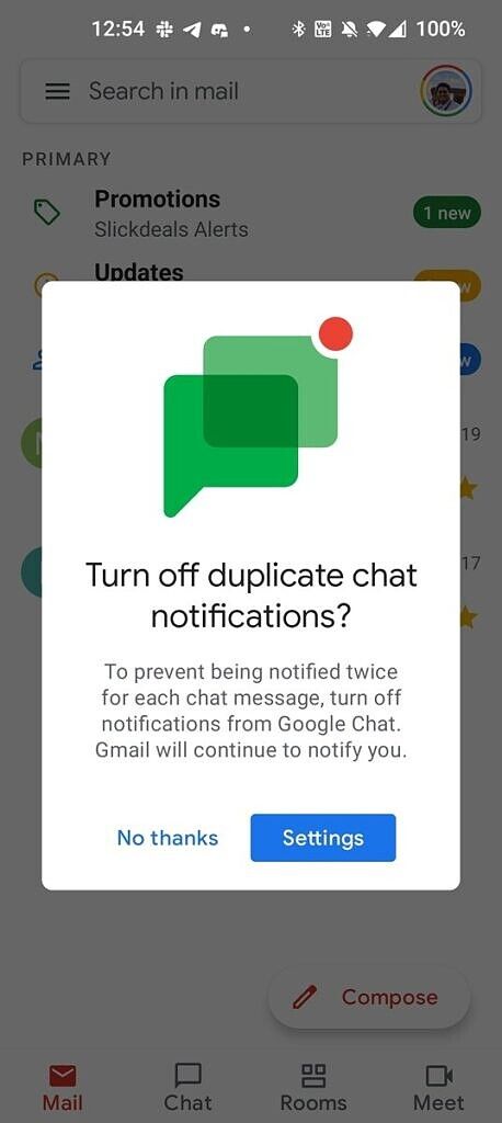 Turn off duplicate chat notifications