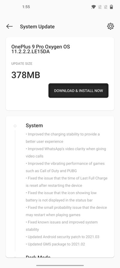 OnePlus 9 Pro OxygenOS 11.2.2.2