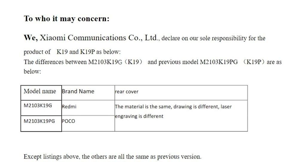 FCC listing showing model names for Redmi Note 10 5G and POCO M3 Pro 5G