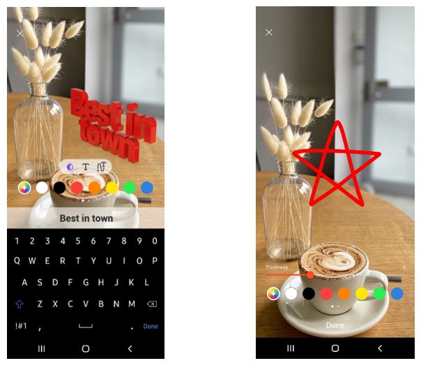 3D text and AR doodle tools on Samsung AR Canvas app
