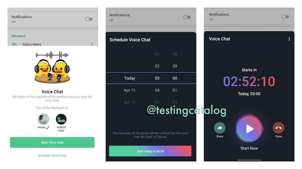 Schedule voice chats in Telegram channels