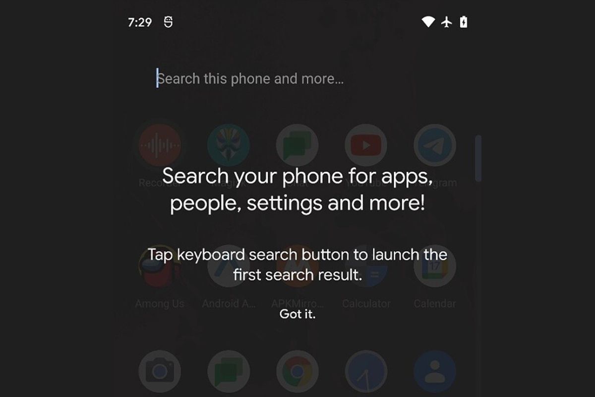 Search widget Android 12