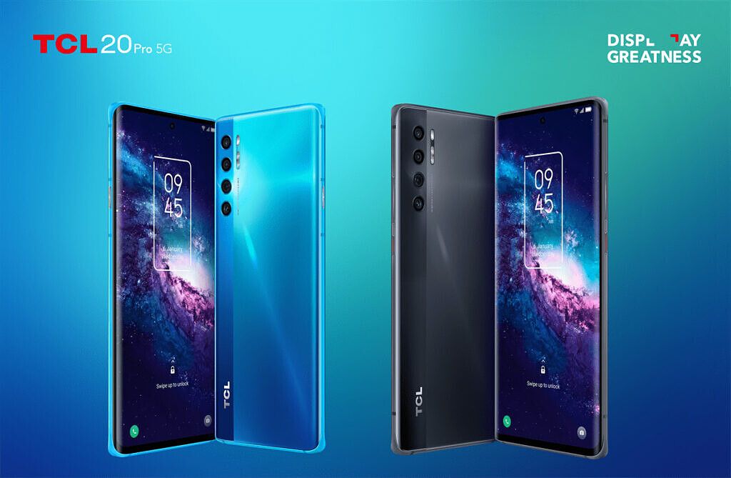 TCL 20 Pro 5G shown in two colors