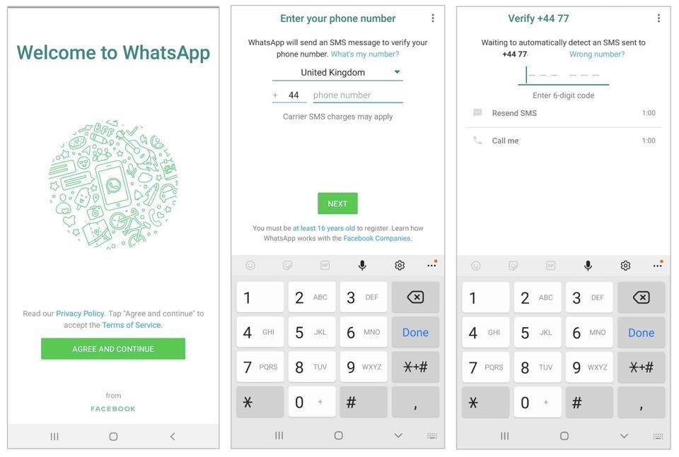 WhatsApp 2FA phone number verification process