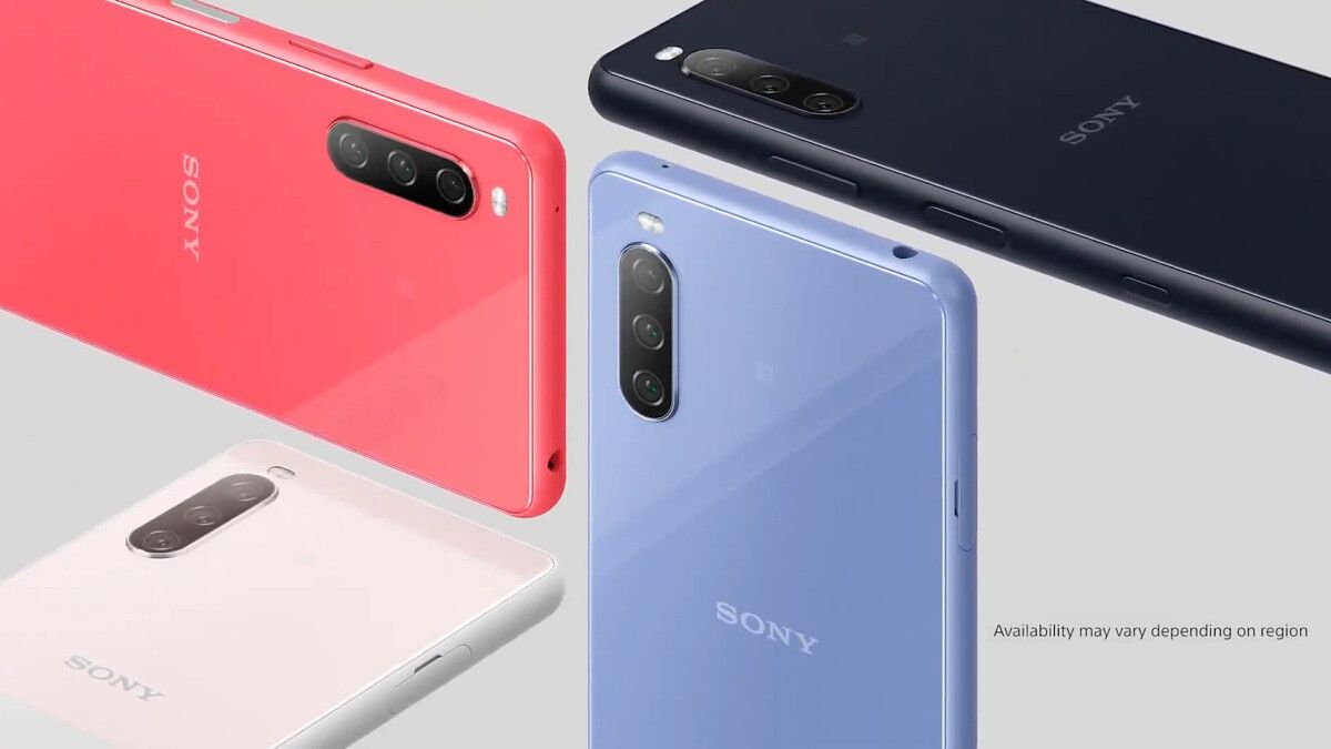 Xperia 10 III displayed in pink, black, blue and white colors