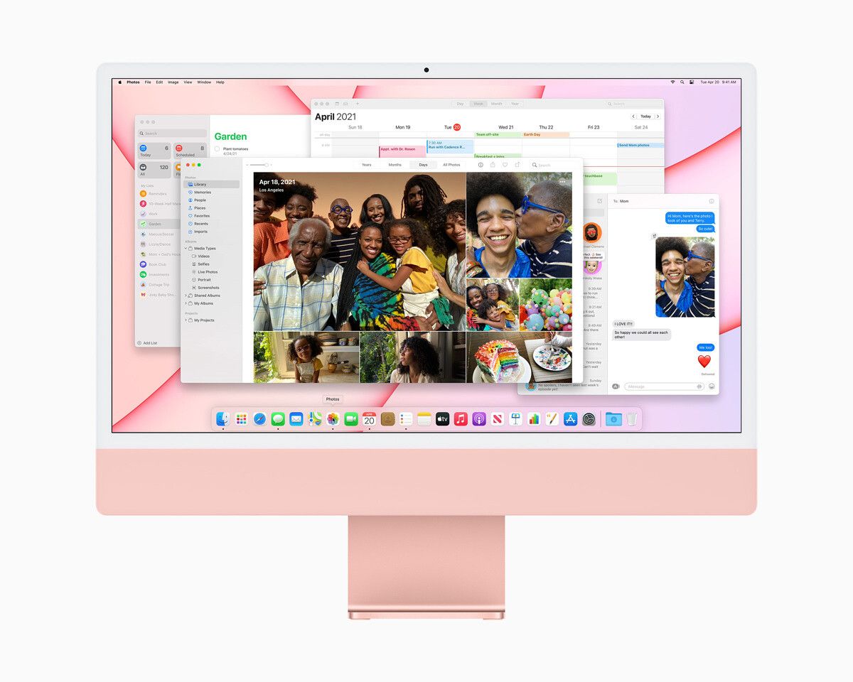 The new Apple iMac features the M1 chip, a 24-inch 4.5K Retina display, up to 16GB of RAM, and up to 2TB of storage.