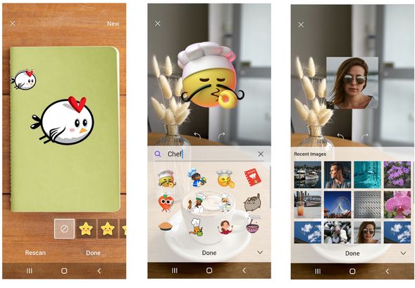 Scan flat image, add AR emoji, and GIFs in Samsung AR Canvas app