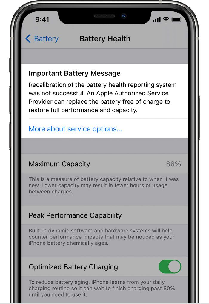 ios 14.5-iphone11-pro-settings-battery-battery-health-recalibration-not-successful