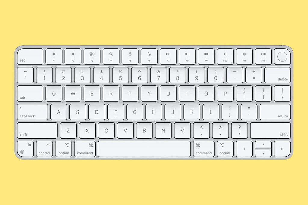 Magic Keyboard with Touch ID on yellow background