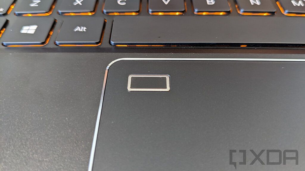 Close up of Acer ConceptD 5 fingerprint sensor