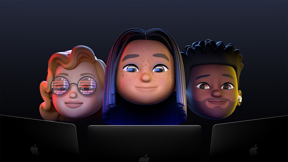 Animated people using MacBooks with code, Calendar, and Terminal reflected in eyes