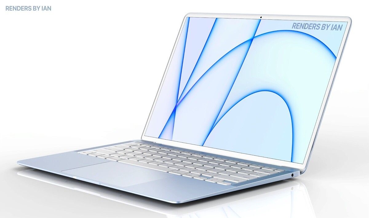 MacBook Air concept showing PC in blue
