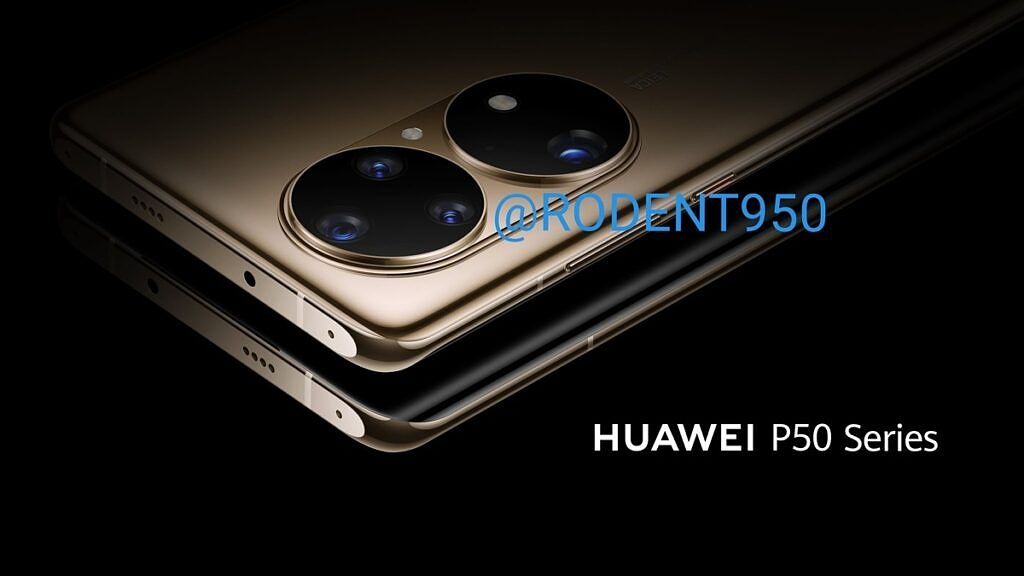 Leaked render of the Huawei P50 showcasing its unusual camera module design