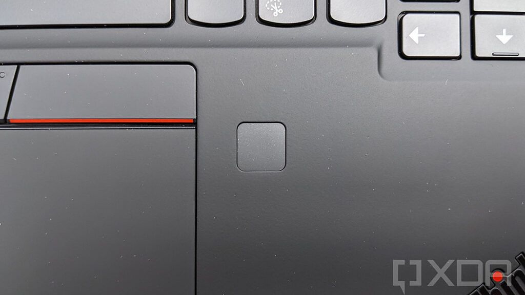 Closeup of ThinkPad fingerprint sensor