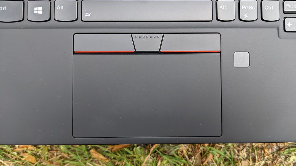 Closeup of Lenovo ThinkPad X1 Nano touchpad