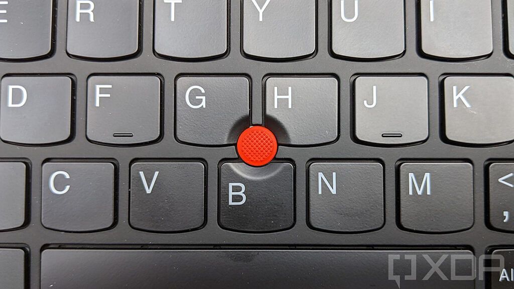 Close up of ThinkPad TrackPoint