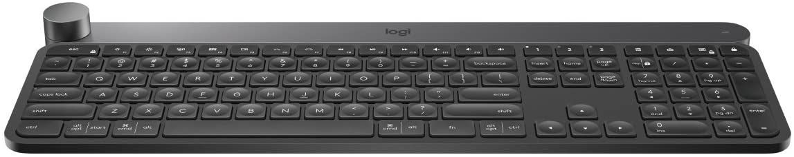 This is the same as the Logitech MX Keys, but comes with a rotating dial that can be customized for a variety of functions.