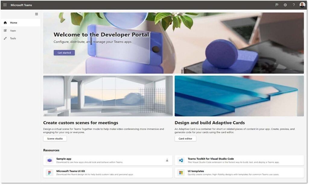 Developer Portal web app for Microsoft Teams
