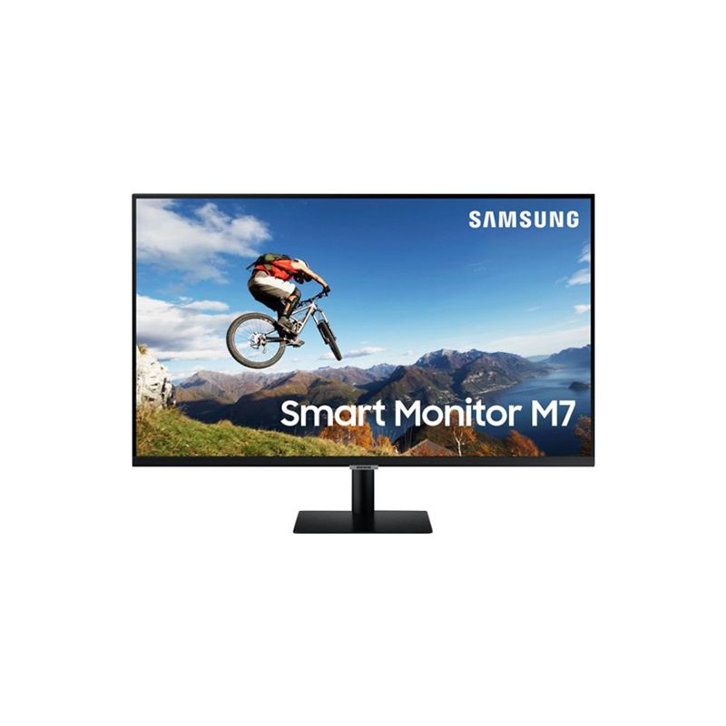 The Samsung Smart Monitor M7 offers a premium all-in-one experience, thanks to its gorgeous 32-inch 4K UHD display, OTT service support, Wireless DeX support, and much more.