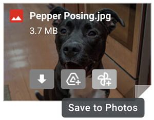 Save to Photos button in Gmail