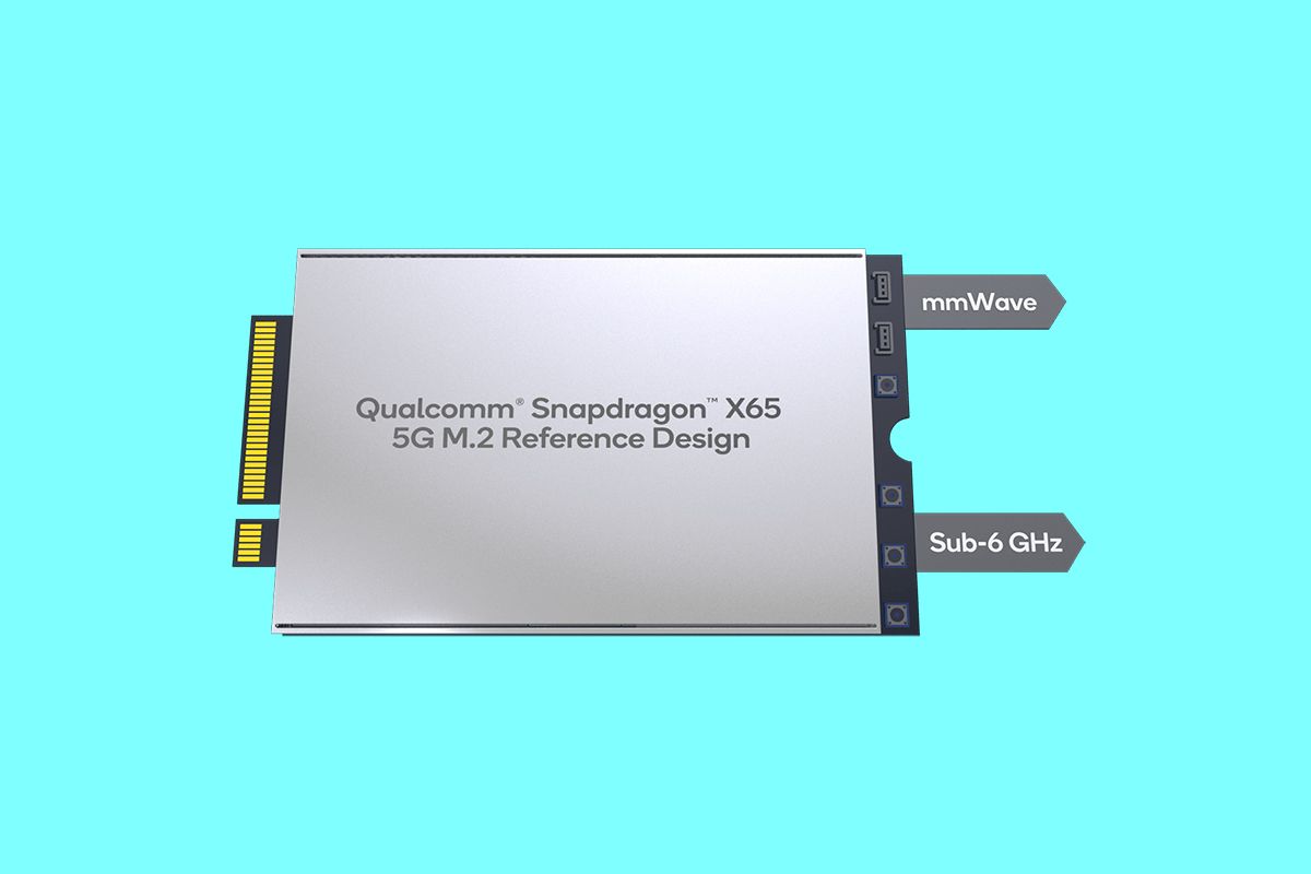 Snapdragon X65 5G M.2 with blue background