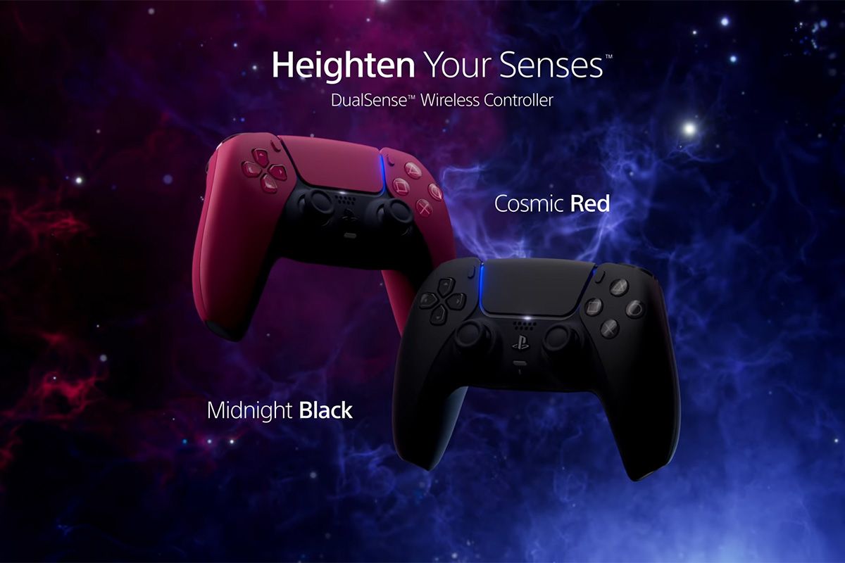 Sony DualSense wireless controller cosmic red midnight black
