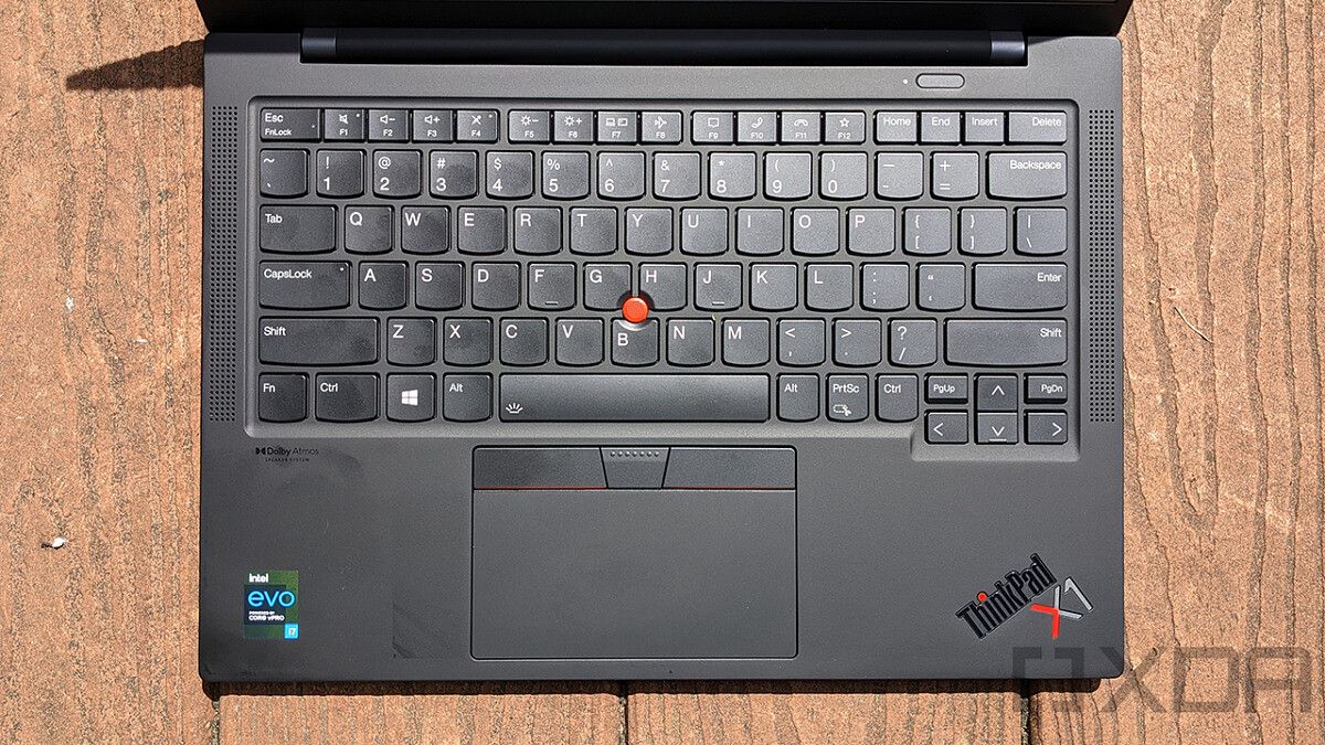 Top down view of ThinkPad X1 Carbon keyboard
