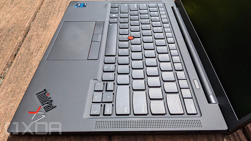 Side view of ThinkPad X1 Carbon keyboard