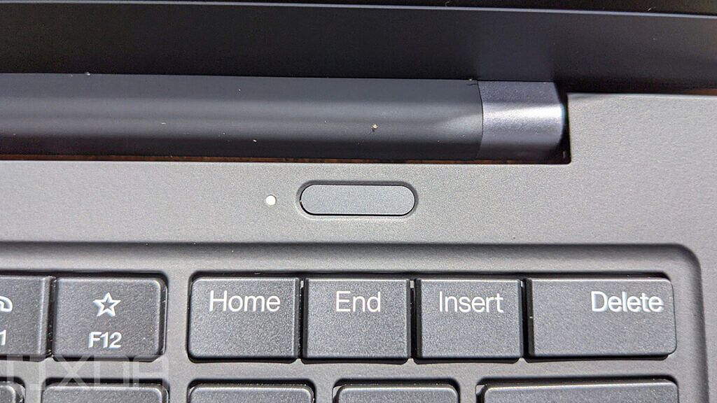 Close-up of ThinkPad X1 Carbon Gen 9 power button