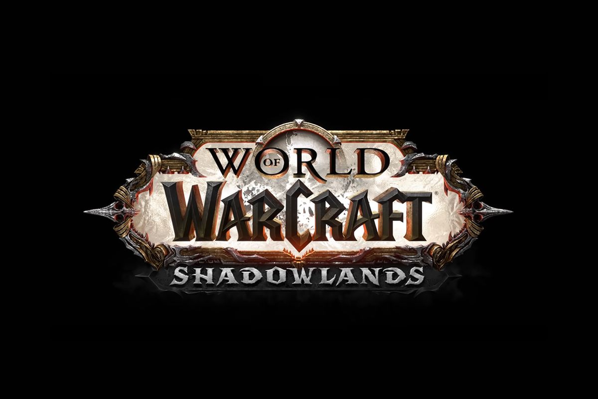 Wolrd of Warcraft Shadowlands logo on black background