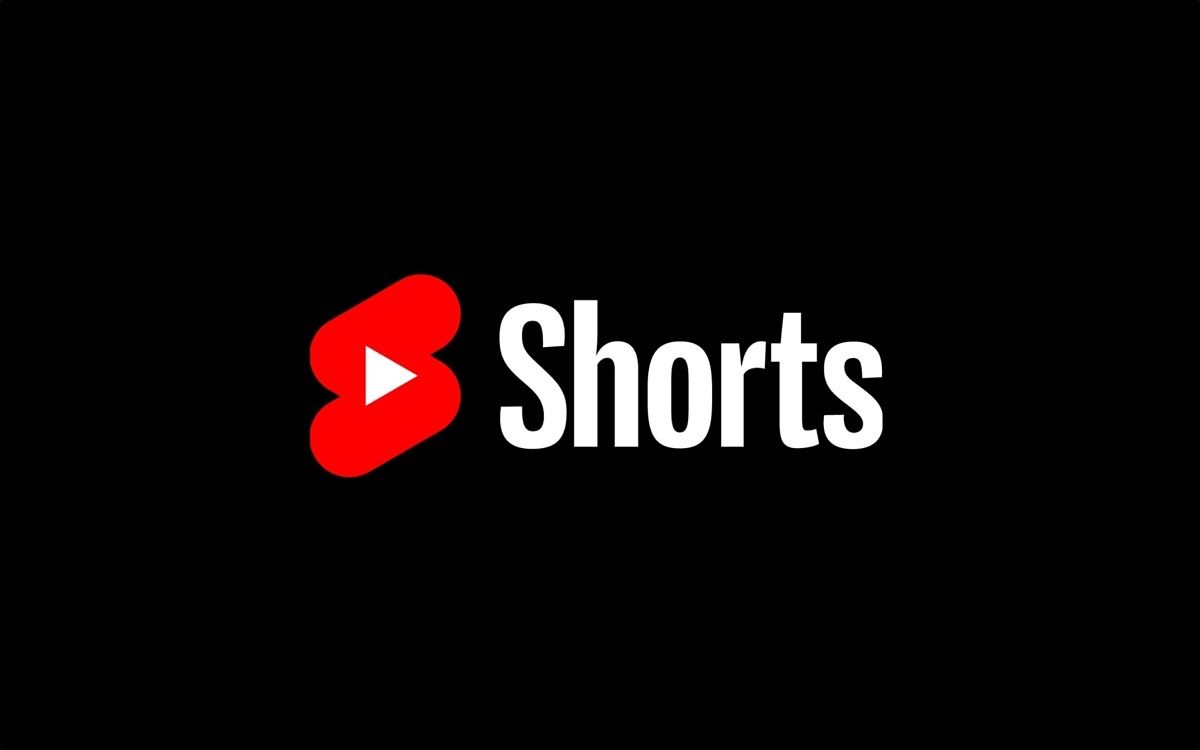 YouTube Shorts logo on black background