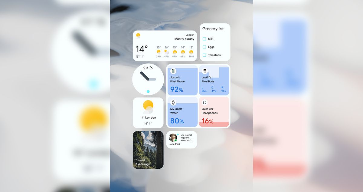 Widgets de Android 12