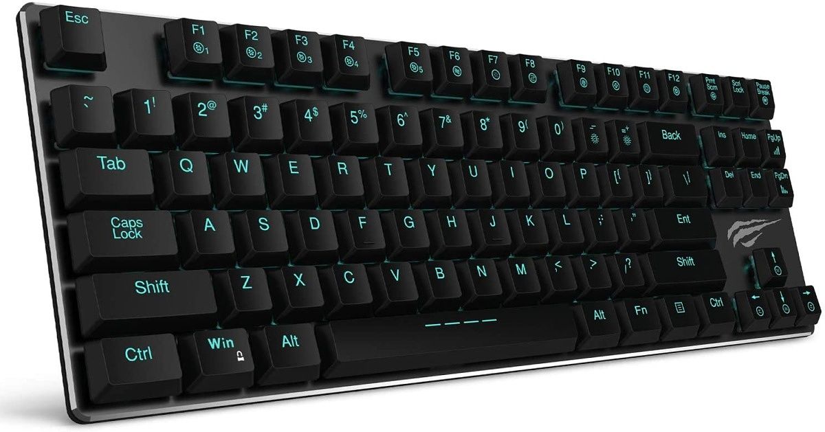 For those that enjoy the typing experience of a mechanical keyboard, Havit has a great option under $50. The Kalith Blue Switches offer nice key travel and a satisfying click. A unique ice blue LED color completes the look of this beautiful and sleek design.