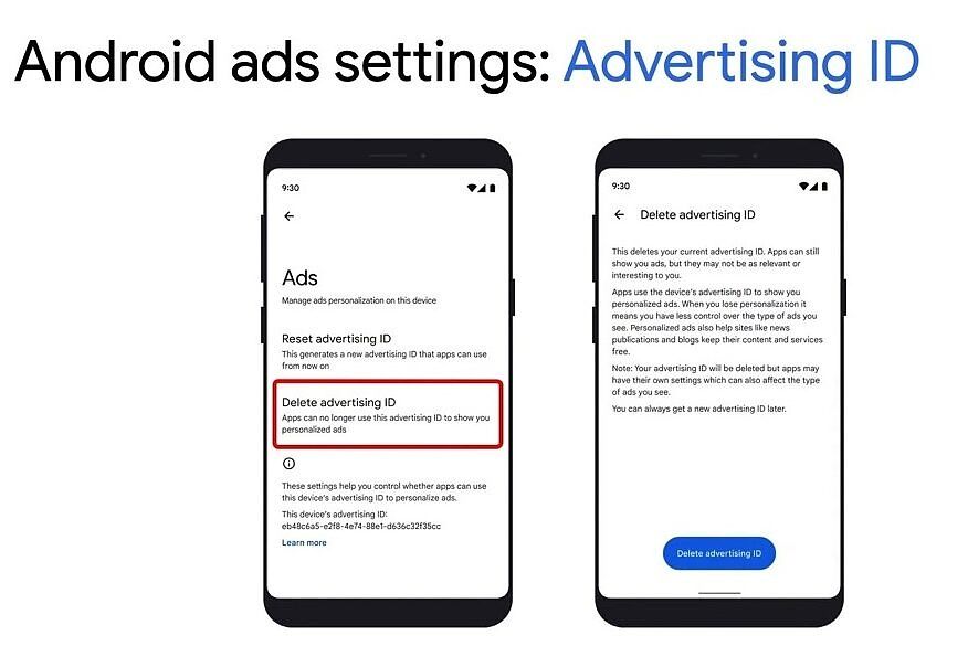 Deleting your advertising ID on Android 12