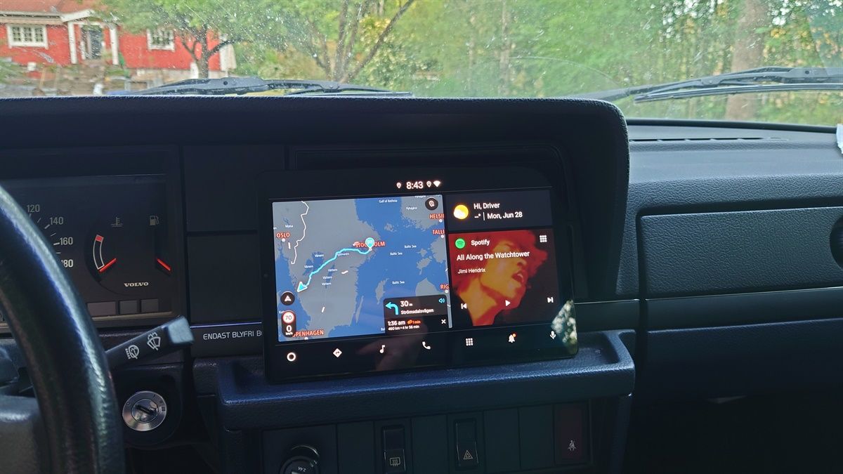 Android Automotive running on a Samsung Galaxy Tab S5e