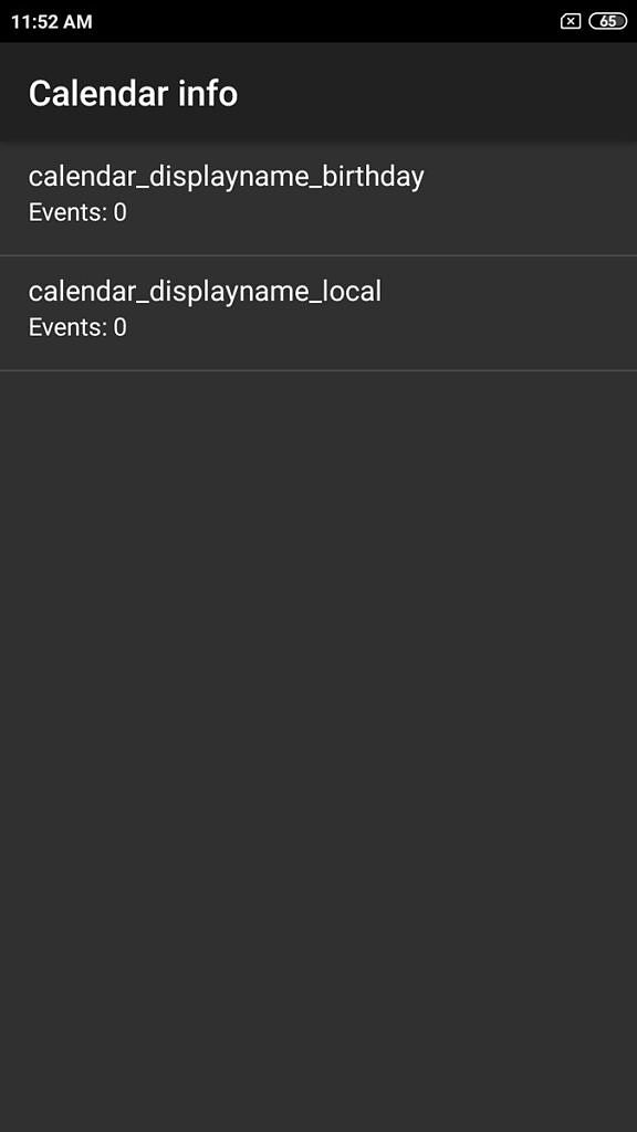 Android hidden codes calendar