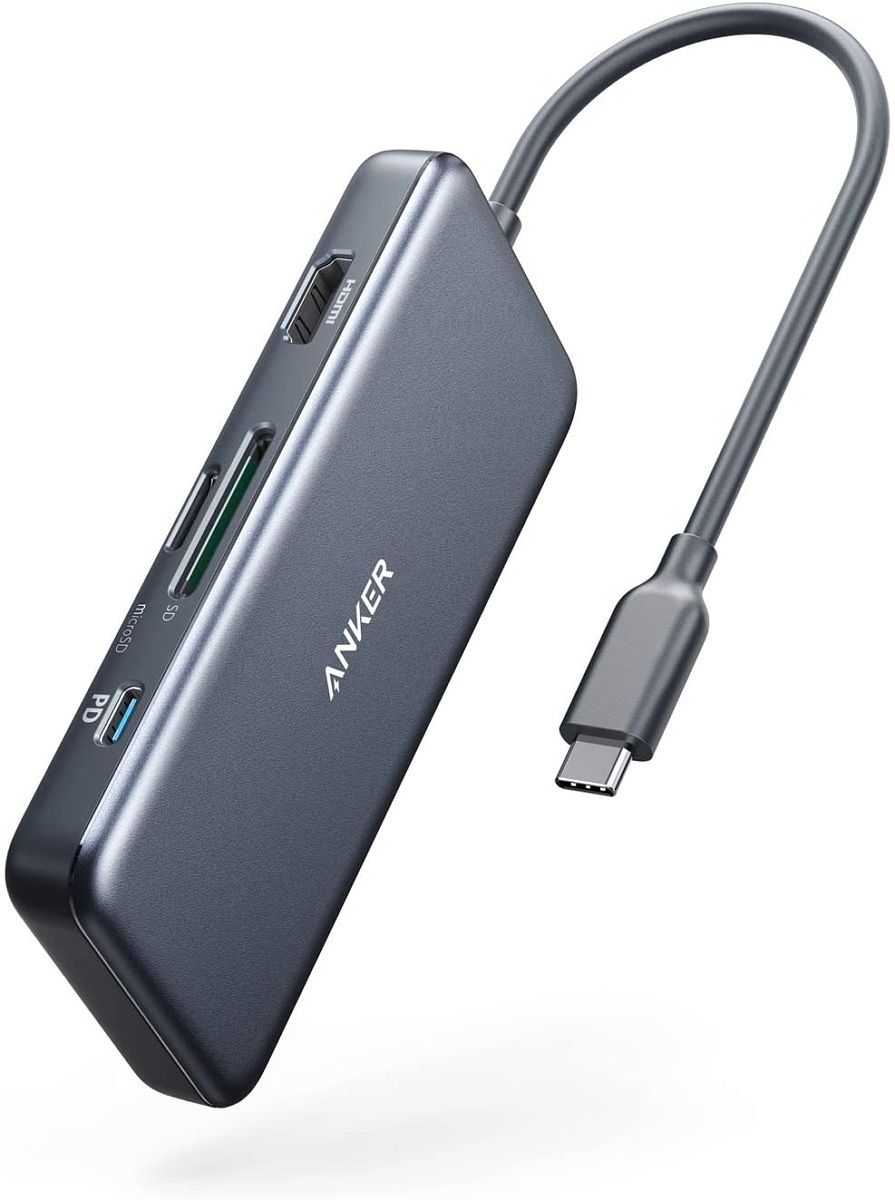If you're not willing to spend $40 on a tiny USB C hub, then the Anker PowerExpand+ should be a better option. It's slightly larger than the NOVOO USB C dock, but features the same number of ports. This includes two USB 3.0 Type-A ports, a USB Type-C port for data, a USB Type-C port with pass-through charging support at up to 100W, an HDMI port, and an SD card reader. It should get the job done if you have basic needs.