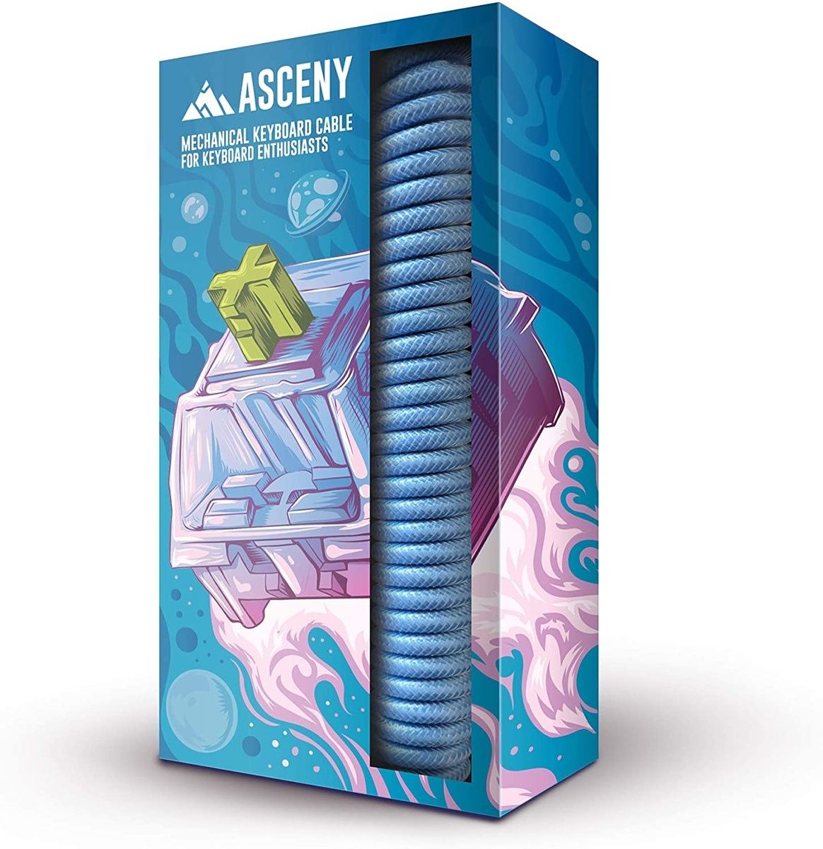 Asceny is one of the many brands that offer coiled and braided cables for mechanical keyboards.
