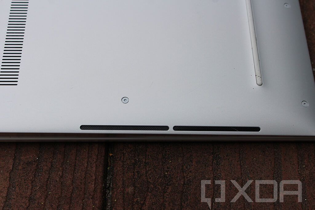 Close-up view of Dell XPS 13 speaker