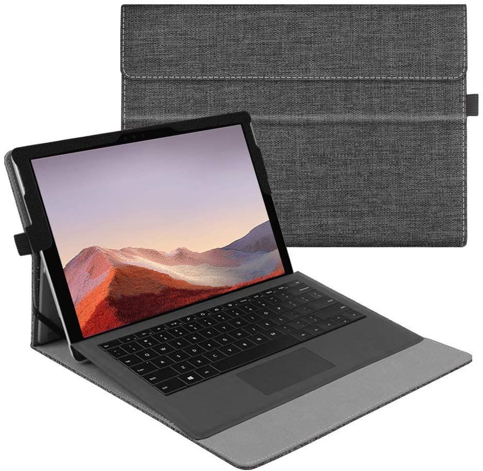 A slim folio-style case available in a variety of colors, it allows you to conveniently use your Surface Pro with the Type Cover while protecting it from scratches. It also comes with its own kickstand so you can adjust the viewing angle on your Surface Pro.