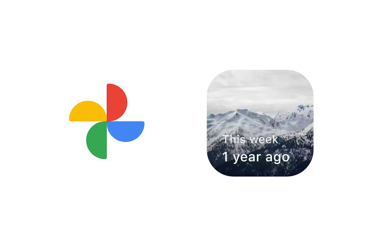 Google Photos logo and memories widget preview