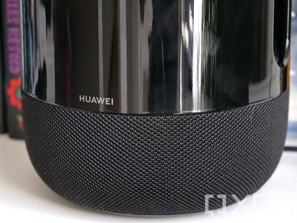 The Huawei logo on the Huawei Sound speaker