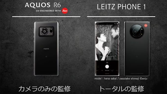 Sharp Aquos R6 on the right and Leitz Phone 1 on the left