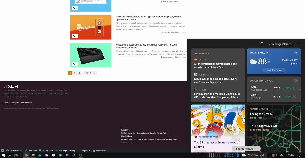 News and Interest Feed in Windows 10