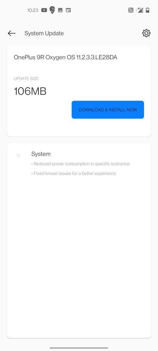OnePlus 9R OxygenOS 11.2.3.3 OTA