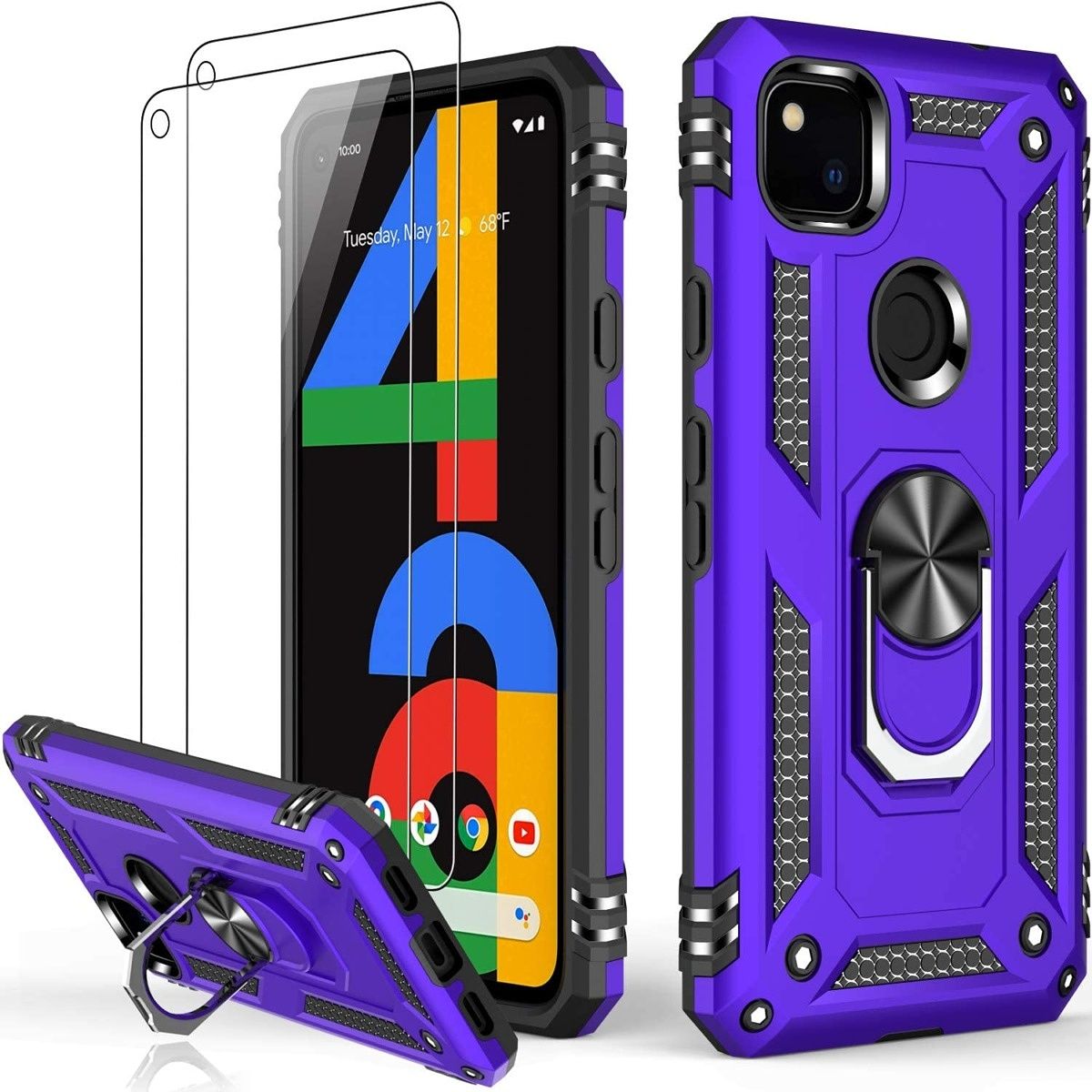 This is a rugged case with dual-layer protection so it's going to add some bulk to your phone. It comes with two free screen protectors and has a kickstand built-in.