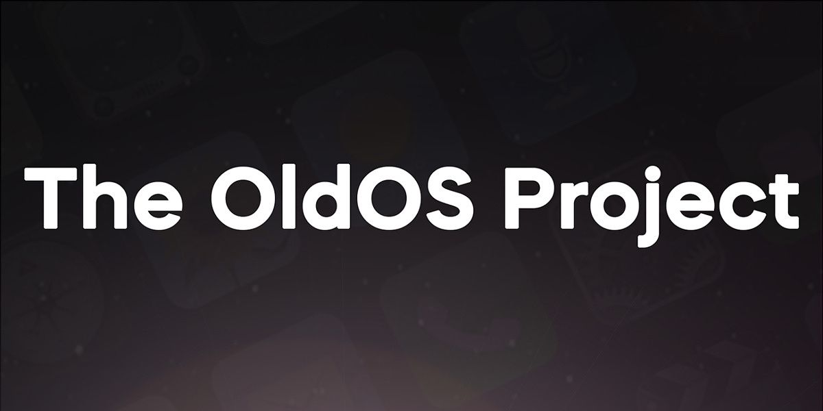 Imagen de encabezado del proyecto OldOS con aplicaciones iOS en segundo plano